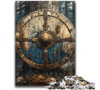 1000 Piece Jigsaw Puzzles for Adults & Teens Viking Knight Shield Teenager Puzzles,Challenging Game for Is Ideal As A Gift for The Whole Family (75x50cm)