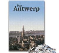 1000 Piece Jigsaw Puzzles for Adults & Teens Visit Antwerp for And 14 Years And over Impossible Game Christmas Birthday Gift (size 38x26cm)