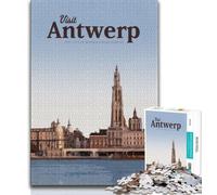 1000 Piece Jigsaw Puzzles for Adults & Teens Visit Antwerp,Stress Reliever Staycation Kill Time Enhance Love between Couples (38x26cm)