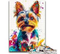 1000 Piece Jigsaw Puzzles for Adults & Teens Watercolor Yorkshire Terrier Puzzles,is Ideal As Gifts for The Whole Family Suitable for And 14 (38x26cm)