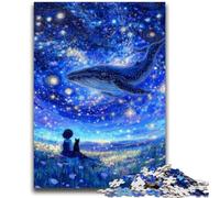 1000 Piece Jigsaw Puzzles for Adults & Teens Whales Under The Starry Sky Adult Jigsaw,Family Educational Games Home Decoration Gift (38x26cm)