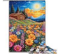 1000 Piece Jigsaw Puzzles for Adults & Teens Wild Flowers Under The Night Sky, Educational Games Home Decoration Suitable for Desktop Decoration (Size 26x38cm)