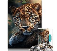 1000 Piece Jigsaw Puzzles for Adults & Teens Wild Leopard,Challenging Difficult with Fully Interlocking Randomly Shaped Pieces 75x50cm