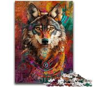 1000 Piece Jigsaw Puzzles for Adults & Teens Wolf Art for And 14 Years And over Interesting Stress Reduction Gifts for Friends And Family 26x38cm