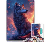 1000 Piece Jigsaw Puzzles for Adults & Teens Wolf at Sunset,Stress Reliever Staycation Kill Time Enhance Love between Couples (75x50cm)