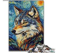 1000 Piece Jigsaw Puzzles for Adults & Teens Wolf Under The Night Sky, Educational Games Home Decoration Is Ideal As A Gift for The Whole Family (Size 26x38cm)