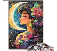 1000 Piece Jigsaw Puzzles for Adults & Teens Woman Under The Moon, Suitable for People Aged 14 And Above Challenging To Complete But Fun And Humorous Great Gift (Size 26x38cm)