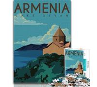 1000 Piece Jigsaw Puzzles for Adults & Teens World Travel Poster,Stress Reliever Staycation Kill Time Enhance Love between Couples (38x26cm)