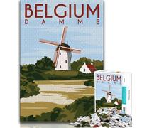 1000 Piece Jigsaw Puzzles for Adults & Teens World Travel Poster,Stress Reliever Staycation Kill Time Enhance Love between Couples (38x26cm)