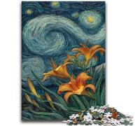 1000 Piece Jigsaw Puzzles for Adults & Teens Yellow Lilies in The Night Sky Educational Games Home Decoration Birthday Present, Gifts for Age 14+ 50x75cm