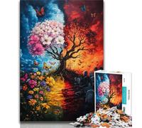 1000 Piece Jigsaw Puzzles for Adults & Teens Yin Yang Tree Teenager Puzzles,Learning Educational Toys Family Games Unique Birthday And Gifts (size 38x26cm)