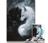 1000 Piece Jigsaw Puzzles for Adults & Teens Yin Yang Wolf 1000 Piece Puzzle,family Fun Games Is Ideal As A Gift for The Whole Family (size 75x50cm)