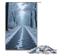 1000 Piece Jigsaw Puzzles for Adults The Cobblestone Road Is Covered with Silver Frost Puzzle Hands-on Game 1000 PCS(75x50cm)