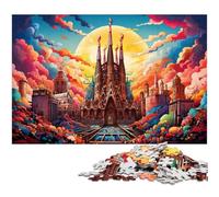 1000 Piece Jigsaw Puzzles For Adults The Colorful And Psychedelic Sagrada Familia Puzzles for Adults & Kids Paper Jigsaw Great Gift 1000 PCS(38x26cm)