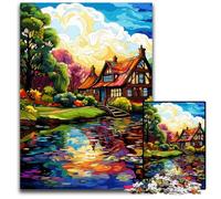1000 Piece Jigsaw Puzzles for Adults The Colorful Psychedelia of Giethoorn Jigsaw Puzzles Educational Brain Teaser Artistic Home & Office Decor Age 1000 PCS(75x50cm)