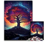 1000 Piece Jigsaw Puzzles for Adults The Colorful Psychedelia of The Cosmic Tree Wooden Jigsaw Challenging Brain Teaser for Teenagers Family Fun Interactive Game 1000 PCS(75x50cm)