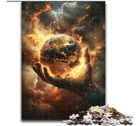 1000 Piece Jigsaw Puzzles for Adults The Earth in The Palm of Your Hand Puzzles 1000 Pieces for Adults Christmas Halloween Mother's Day New Year Easter Gift (Size 26x38cm)