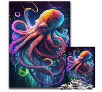 1000 Piece Jigsaw Puzzles for Adults The Intelligent Octopus Wooden Jigsaw Puzzles for Adults Perfect for Halloween, Christmas, Birthday Gift 50x75CM/19.68x29.52inch