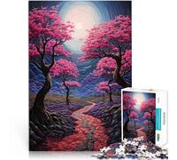 1000 Piece Jigsaw Puzzles for Adults The Midnight Path Made of wood for and from 14 years and over Challenging To Complete But Fun And Humorous Great Gift。size：50x75cm/19.68x29.52inch