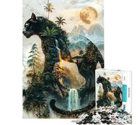 1000 Piece Jigsaw Puzzles for Adults The Panther's Moonlit Domain Puzzles for Adults Anti-Stress Toys Staycation Kill Time for Is Ideal As A Gifts (Size 50x75cm)