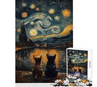 1000 Piece Jigsaw Puzzles for Adults The Starry Night Dogs Relaxing Games for The Whole Family Anti-Stress Toys Train Your Brain And Hands (38x52cm)