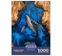 1000 Piece Jigsaw Puzzles for Adults The Whales Song Resin Art Puzzles for Adults Relaxing Games A Work of Art Difficult And Challenge 52x38cm/1000pcs