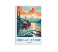 1000 piece jigsaw puzzles for adults，Thousand Islands Canada Challenging Festive Family Puzzle, Premium Artwork for Relaxation & Decor 70x50cm