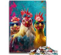 1000 Piece Jigsaw Puzzles for Adults Three Chickens Difficult Hard Gifts for Friends And Family Suitable for And 14 26x38cm