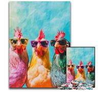 1000 Piece Jigsaw Puzzles for Adults Three Cocks Cardboard Puzzles Decompressing Intellectual Educational Toy Good Gift for Adults Teenagers 26X38CM
