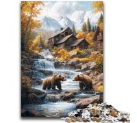 1000 Piece Jigsaw Puzzles for Adults Three Grizzly Bears 1000 Pieces for Adults,Family Educational Games Home Decoration Gift (38x26cm)