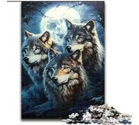 1000 Piece Jigsaw Puzzles for Adults Three Wolves Puzzles for 1000 Piece Christmas Halloween Mother's Day New Year Easter Gift (Size 26x38cm)