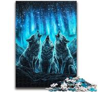 1000 Piece Jigsaw Puzzles for Adults Three Wolves Staycation Kill Time with Fully Interlocking Randomly Shaped Pieces 26x38cm