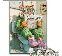 1000 Piece Jigsaw Puzzles for Adults Tiger Go Toilet Wooden Jigsaw Puzzles size 50x75cm Educational Toy for Teenagers, Home Office Decor