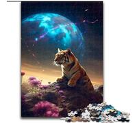 1000 Piece Jigsaw Puzzles for Adults Tiger in Floral Mars Puzzle Made of cardboard,Ideal Holiday Or Birthday Gift, Party Game Toy 1000pcs(26x38cm)