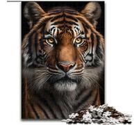 1000 Piece Jigsaw Puzzles for Adults Tiger Looks in My Eyes Impossible Jigsaw Puzzles for Adults size 26x38cm DIY Decoration, Brain Challenge, for Adult, Family