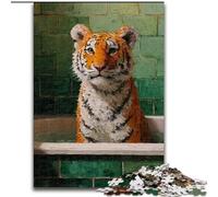 1000 Piece Jigsaw Puzzles for Adults Tiger Oil Painting, Help The Brain Exercise Addictive Toys to Cultivate Patience Enhance Memory (Size 50x75cm)