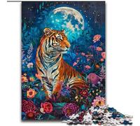 1000 Piece Jigsaw Puzzles for Adults Tiger Under The Moon Puzzle for Teenager & Families, Perfect DIY Decor & Brain-Teasing Challenge (size 26x38cm)