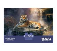 1000 Piece Jigsaw Puzzles for Adults Tiger Waterfall Painting Artwork Jigsaw Puzzle Anti-Stress Toys Home Decoration Difficult And Challenge 70x50cm/1000pcs