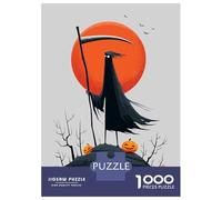 1000 Piece Jigsaw Puzzles for Adults Time’s Up - Grim Reaper Halloween Art Adult Jigsaw Puzzle Toy Wall Decor Wall Decoration Unique Gifts for Birthday And Christmas 52x38cm/1000pcs
