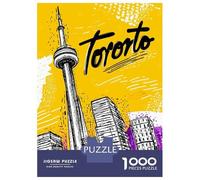 1000 Piece Jigsaw Puzzles for Adults Toronto Cityscape Illustration Jigsaw Puzzle Anti-Stress Toys Home Decoration Difficult And Challenge 70x50cm/1000pcs