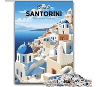 1000 Piece Jigsaw Puzzles for Adults Travel to Santorini, Learning Educational for Is Ideal As A Gift for The Whole Family 75x100cm