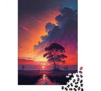 1000 Piece Jigsaw Puzzles for Adults Tree_by_the_River_Sunset Jigsaw Puzzle Adult Wooden Puzzles Family Entertainment Toys 1000pcs (75x50cm)