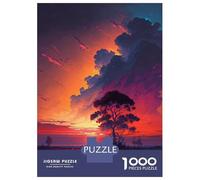 1000 Piece Jigsaw Puzzles for Adults Tree by The River Sunset Jigsaws for Adults Brain Teaser Game Stress Reliever for Is Ideal As A Gift 38x26cm/1000pcs