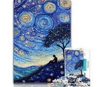 1000 Piece Jigsaw Puzzles for Adults Tree Under The Night Sky, Stress Reliever Staycation Kill Time,Educational Game for Birthday, Chrismas for And Age 14 38x26cm