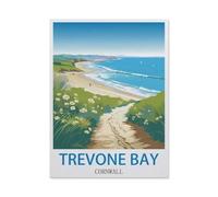 1000 Piece Jigsaw Puzzles for Adults，Trevone Bay Cornwall Vintage Travel Posters Surf，Classic Puzzle Difficult Puzzle Fun Creative DIY Toys Gifts for Girls and Boys, Family Games（50x70CM）-CZ27