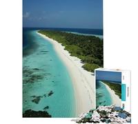 1000 Piece Jigsaw Puzzles for Adults Tropical Island Beach Fun at Home Activities, Difficult Hard DIY Toys Suitable for People Aged 14 And Above (38x26cm)