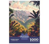 1000 Piece Jigsaw Puzzles for Adults Tropical Landscape with Mountain View Puzzle for Adults Anti-Stress Toys Presents for Women Parent-child Interaction 70x50cm/1000pcs