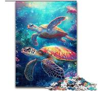 1000 Piece Jigsaw Puzzles for Adults Turtle on The Seabed Puzzles 1000 Pieces for Adults Christmas Halloween Mother's Day New Year Easter Gift (Size 50x75cm)