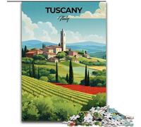 1000 Piece Jigsaw Puzzles for Adults Tuscany Italy Travel Print,Help The Brain Exercise Addictive Toys to Cultivate Patience Artists Collection,Fine Art 38x26cm