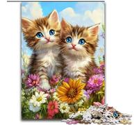 1000 Piece Jigsaw Puzzles for Adults Two Cats Challenging Puzzles 50X75CM Ideal for Teenagers & Collectors, Travel Gift, Family Activity